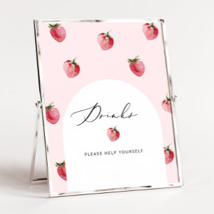 Erdbeergetränke bitte bedienen Sie sich Poster