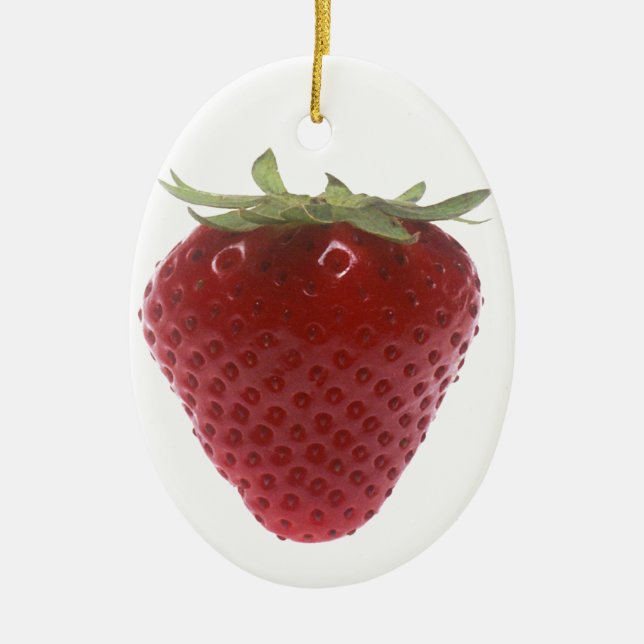 Erdbeergroßes Rot Keramik Ornament (Vorne)