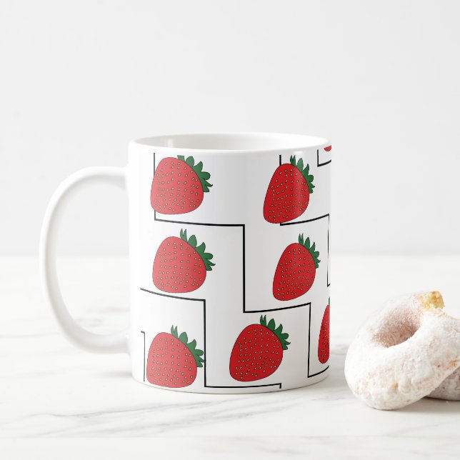 Erdbeerk Chevron Streifen Kaffeetasse (Mit Donut)