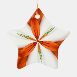 Erdbeerkaleidoskop Stern Weihnachtsdekoration Keramikornament