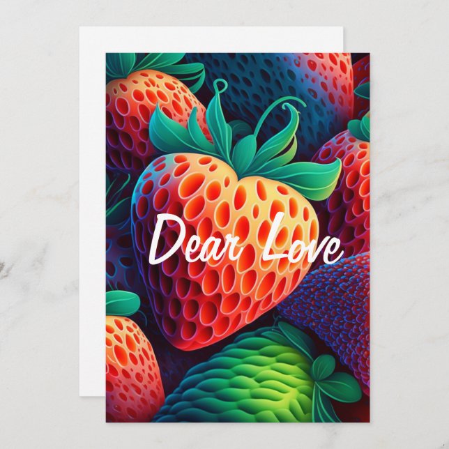 Erdbeerkarte der Liebe für Liebhaber Feiertagskarte (Vorne/Hinten)