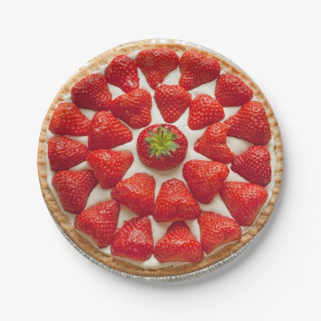Erdbeerkäsekuchen-Papierplatte Pappteller (Vorderseite)