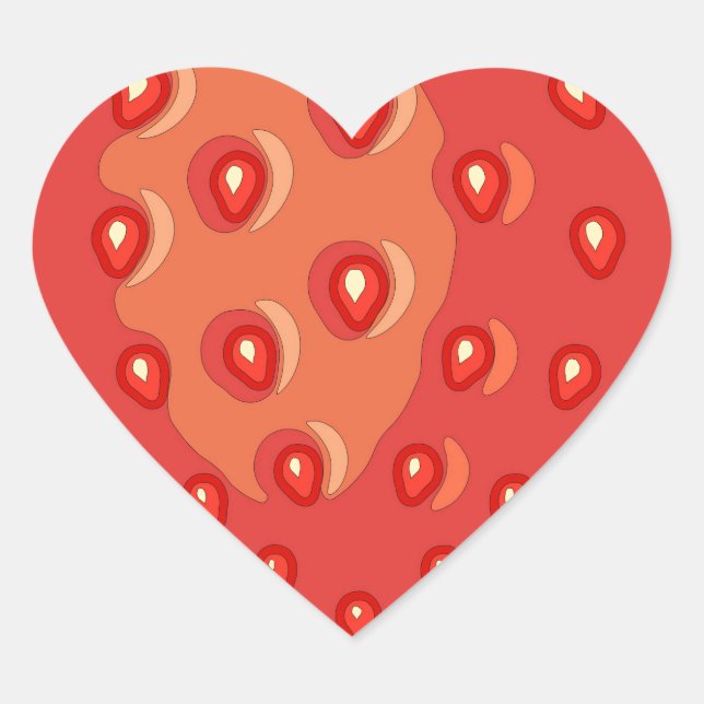 Erdbeerkleber (Herz) Herz-Aufkleber (Vorderseite)
