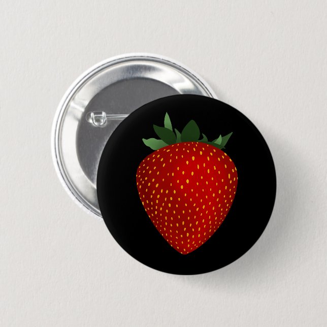 Erdbeerknopf Button (Vorne & Hinten)