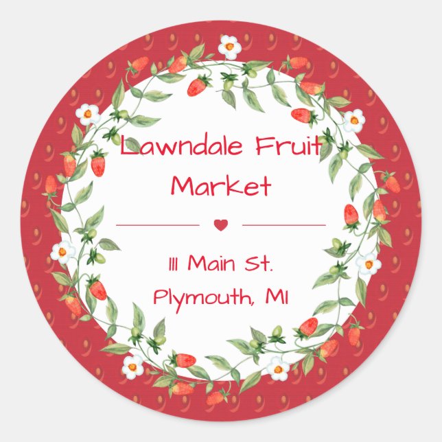 Erdbeerkonserven Runder Aufkleber (Vorderseite)