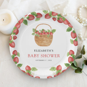 Erdbeerkorb Beeren süße Babyparty Pappteller
