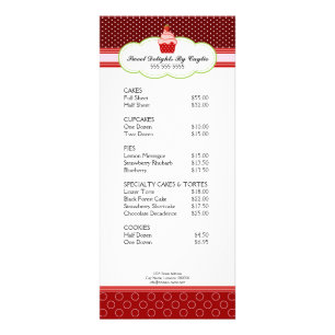 Erdbeerkuchen-Bäckerei-Gestell-Karte Werbekarte