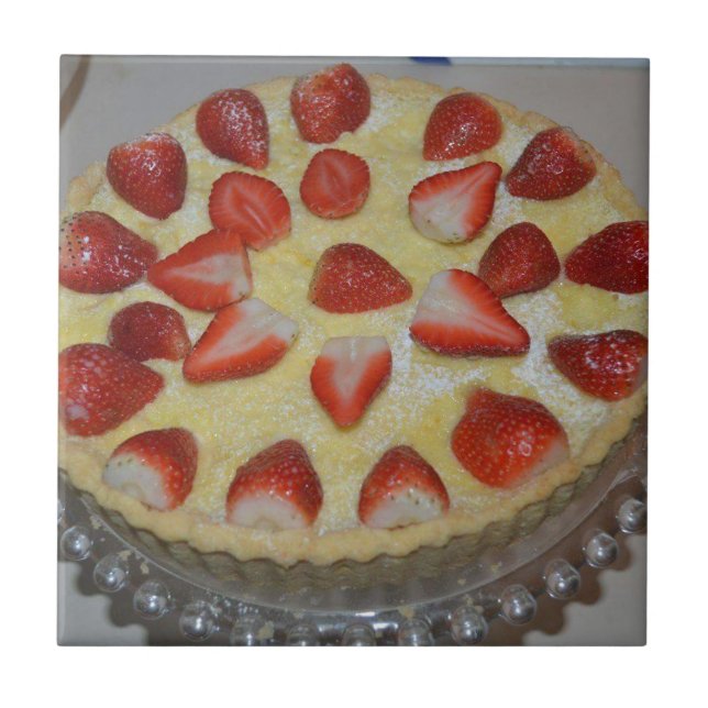 Erdbeerkuchen Fliese (Vorderseite)