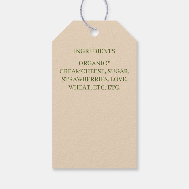 Erdbeerkuchen Geschenkanhänger (Rückseite)