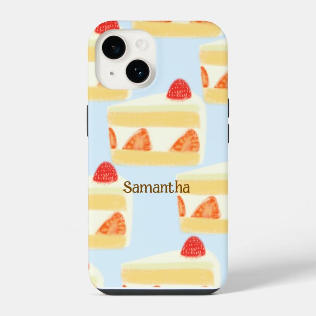Erdbeerkuchen iPhone Hülle (Rückseite)