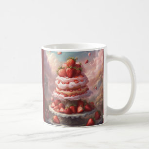Erdbeerkuchen Kaffee und Dessert Kaffeetasse