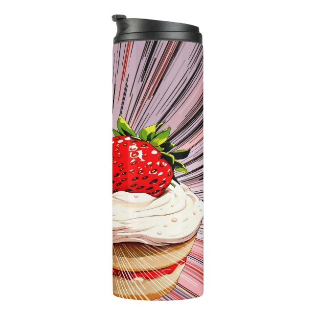 Erdbeerkuchen Nostalgie Thermosbecher (Nach rechts gedreht)