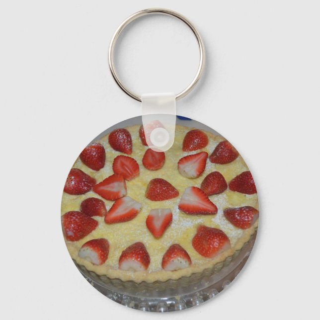 Erdbeerkuchen Schlüsselanhänger (Vorderseite)