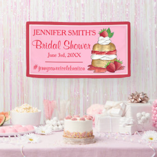 Erdbeerkuchen Shortcake Brautparty Geburtstag Banner