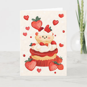 Erdbeerkuchen Süßster Tag Feiertagskarte