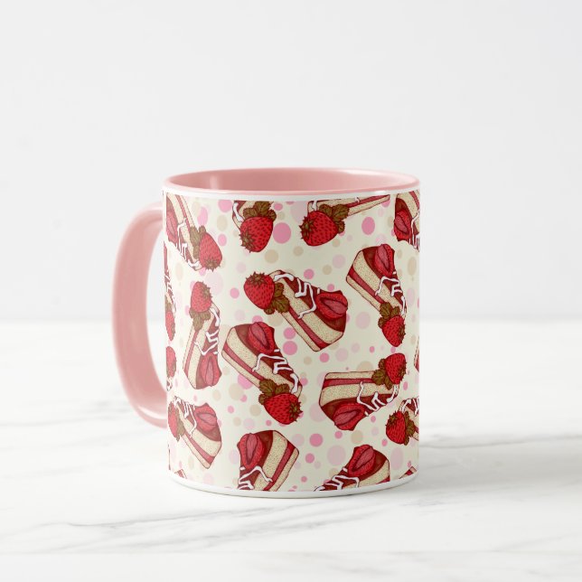 Erdbeerkuchen Tasse (Vorderseite Links)