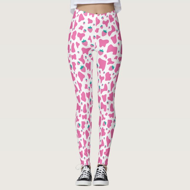 Erdbeerkuh Leggings (Vorderseite)