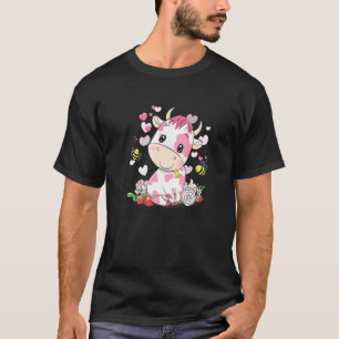 Erdbeerkuh Süße Kuh Rosa Kuh Haustier T-Shirt