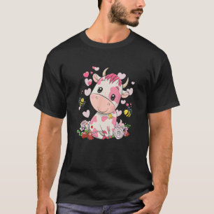 Erdbeerkuh, Süße Kuh, Rosa Kuh Haustier v2 T-Shirt