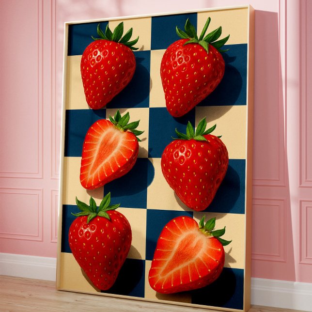 Erdbeerkunst, Fruchtige Kühnheit Poster (Strawberry art)