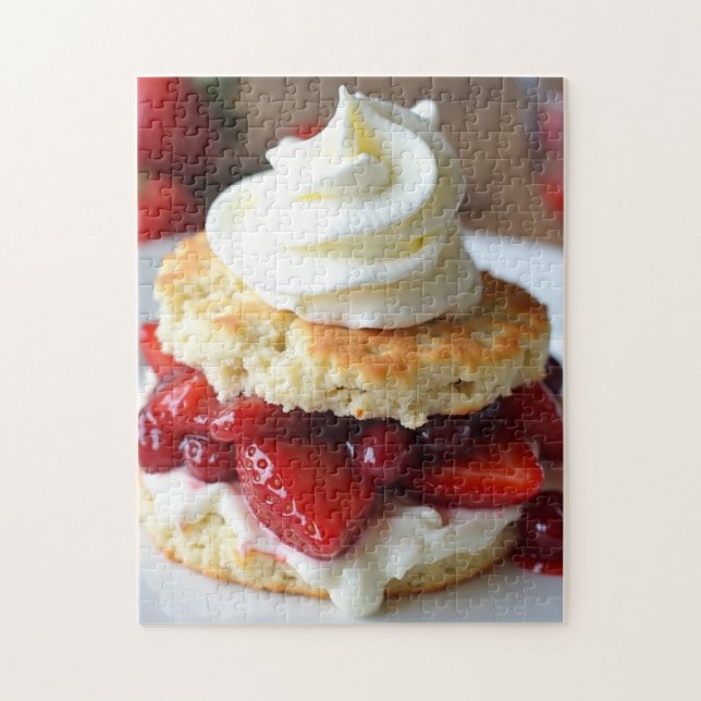 Erdbeerkurzgebäck-Dessert Puzzle (Vertikal)