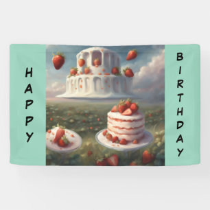 Erdbeerkurzgebäck-Happy-Birthday- Banner