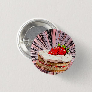 Erdbeerkurzgebäck Nostalgie Button