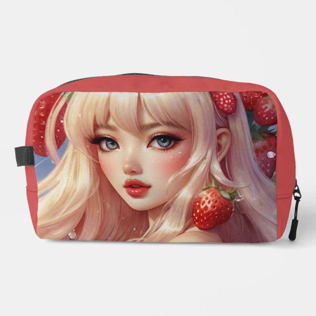 Erdbeerkutte Druck Nähtasche Waschbeutel (Vorderseite)