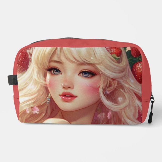 Erdbeerkutte Druck Nähtasche Waschbeutel (Vorderseite)
