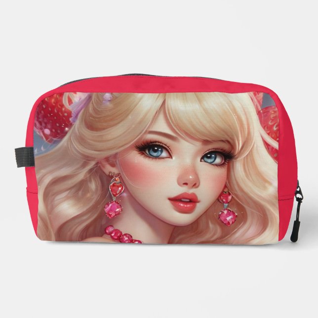 Erdbeerkutte Druck Nähtasche Waschbeutel (Vorderseite)