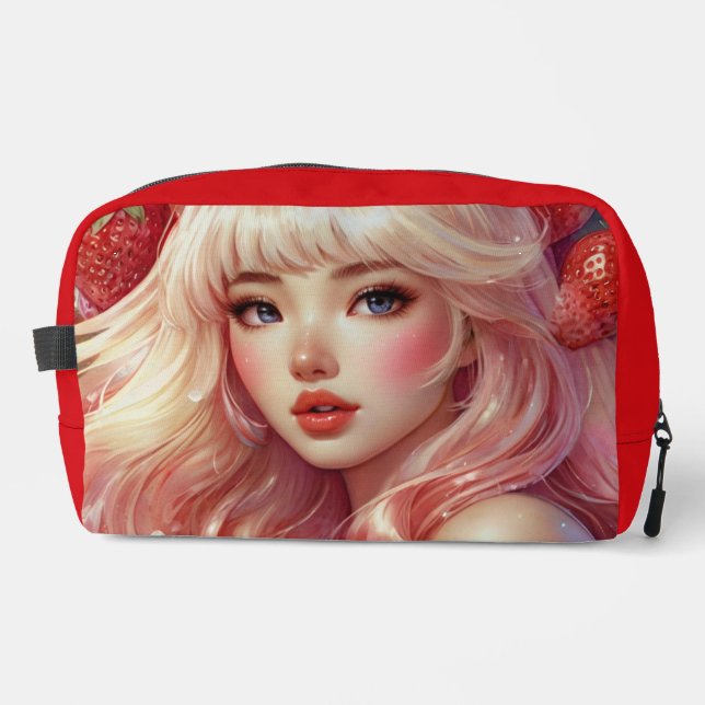 Erdbeerkutte Druck Nähtasche Waschbeutel (Vorderseite)