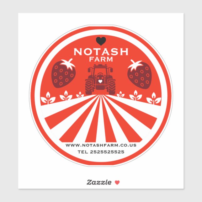 Erdbeerladen Aufkleber (Blatt)