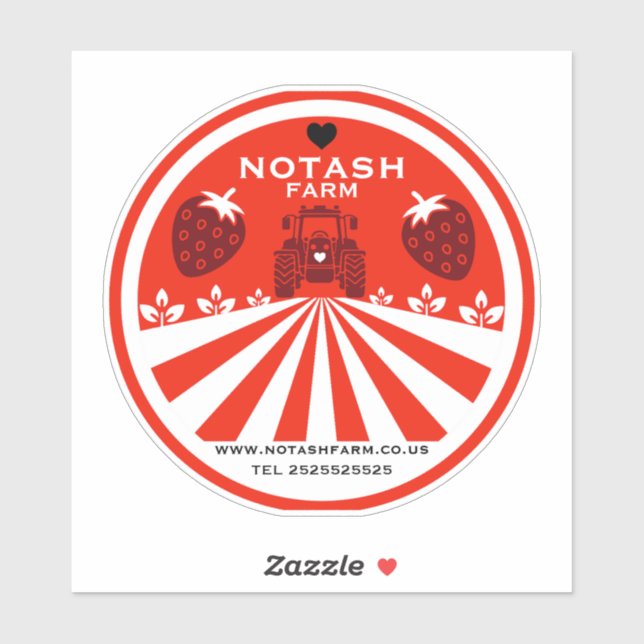 Erdbeerladen Aufkleber (Blatt)