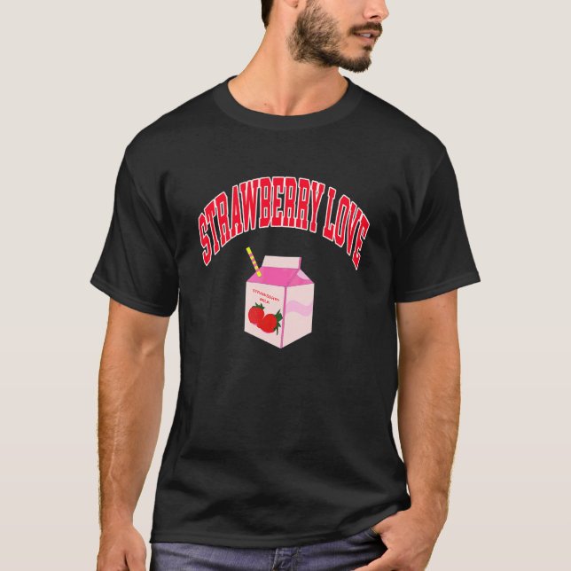 Erdbeerliebe Erdbeermilch T-Shirt (Vorderseite)