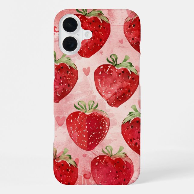 Erdbeerliebe iPhone Hülle (Rückseite)