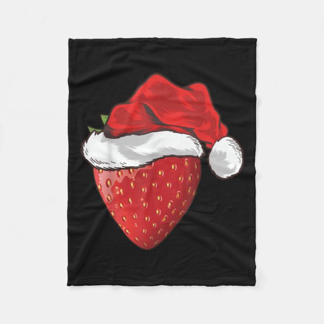 Erdbeerliebhaber-Geschenk Weihnachtsmann-Hut Erdbe Fleecedecke (Vorderseite)