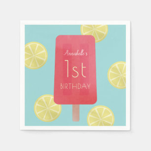Erdbeerlimonadepopsicle-Mädchen-Geburtstags-Papie Serviette