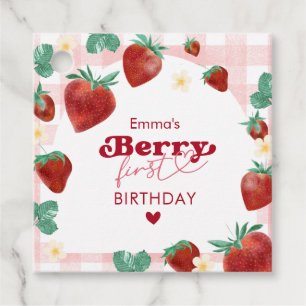 Erdbeermädchen zum ersten Geburtstag 1. Geburtstag Geschenkanhänger