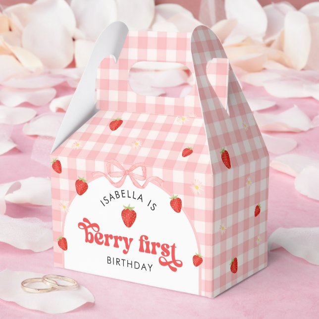 Erdbeermädchen zur ersten Geburtstagsfeier Geschenkschachtel (Hochzeit)