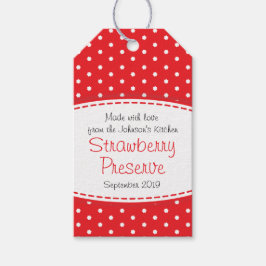 Erdbeermarmelade oder Bewahrung der roten Fruchtma Geschenkanhänger