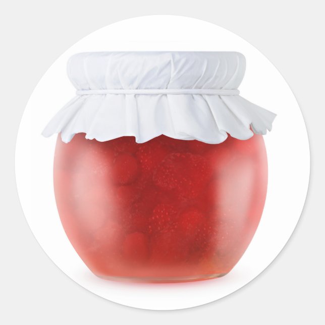 Erdbeermarmelade Runder Aufkleber (Vorderseite)