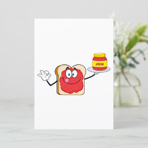 Erdbeermarmelade Toast Cartoonfigur Einladung