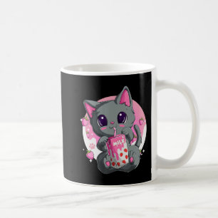 Erdbeermilch für Frauen Mädchen Kawaii Anime Katze Kaffeetasse