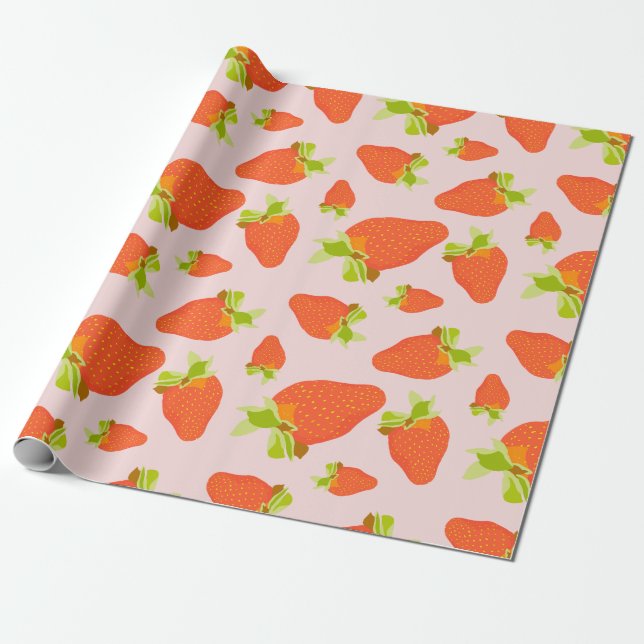 Erdbeermilch Geschenkpapier (Ungerollt)