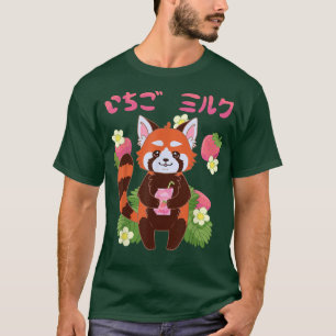 Erdbeermilch (ichigo miruku) rotes Panda niedliche T-Shirt