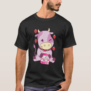 Erdbeermilch Rosa Kuh Japanische Erdbeermilch T-Shirt