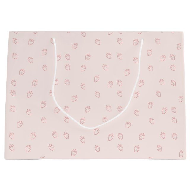 Erdbeerminimalismus Große Geschenktüte (Vorderseite)