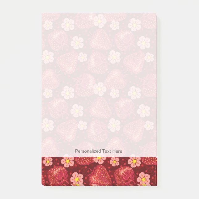 Erdbeermuster 2 2 post-it klebezettel (Vorderseite)