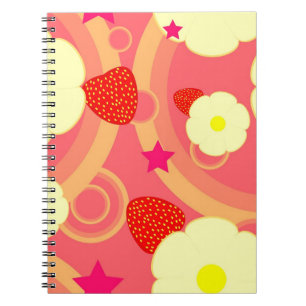 Erdbeermuster 2 notizblock