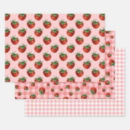 Erdbeermuster-Baby-Party  Geschenkpapier Set